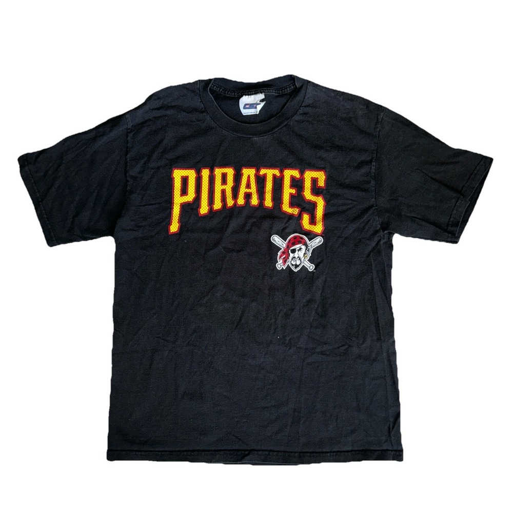 Vintage 2001 Pittsburgh Pirates TShirt Size L CSA Black MLB
